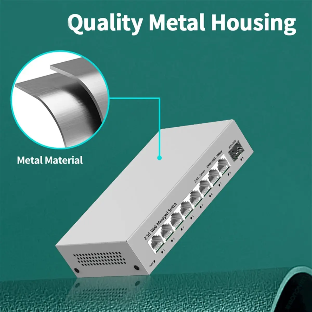 

2.5GbE Smart Managed Switch 8 Port 2500M Network 10G SFP+ Slot Web Managed Link Aggregation Homelab Setup Switch EU PLUG