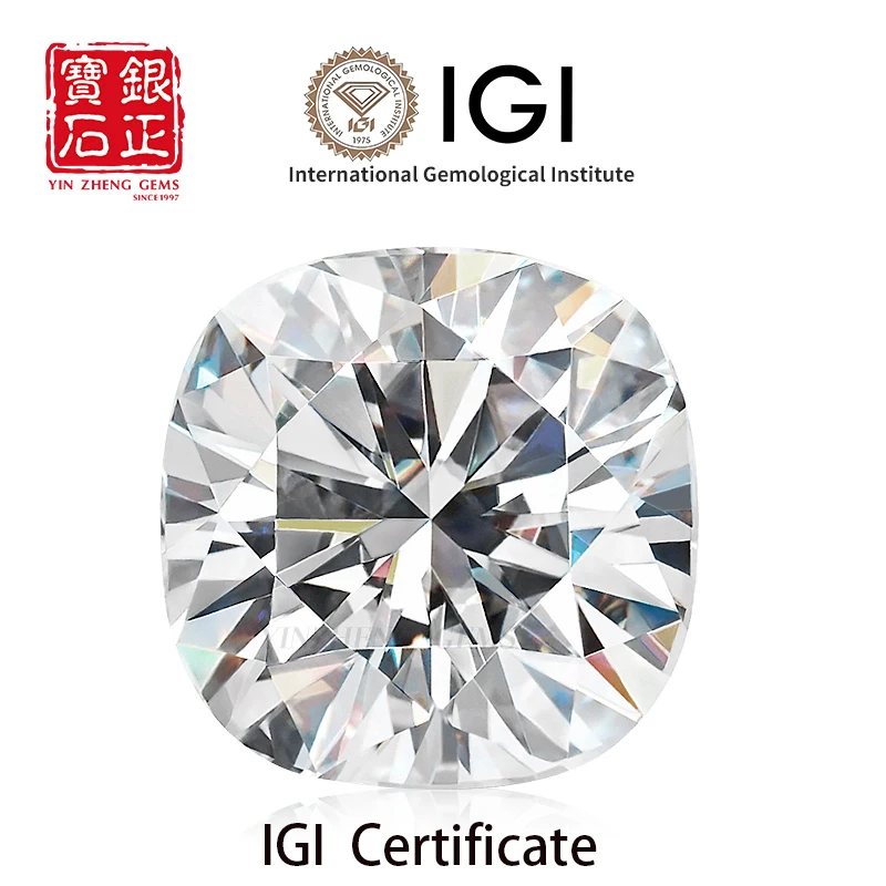 YinZheng Lab Grown Diamond CVD Almofada Corte 1.0-1.49ct Diamantes Cultivados em Laboratório D Cor VVS2 EX EX Lab Diamond com Certificado IGI