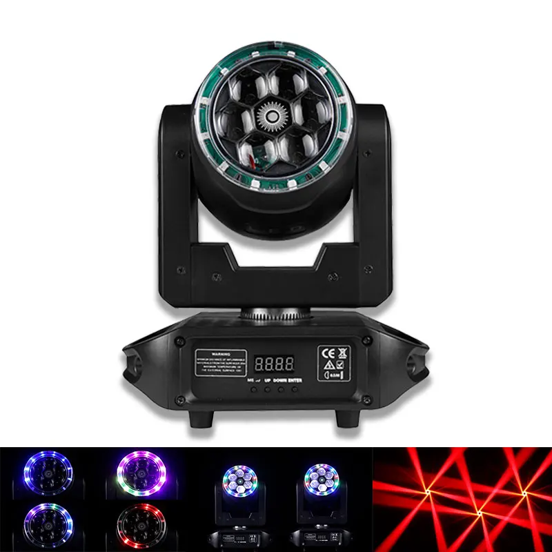 Professional 6 Bee Eye RGBW Laser Stage Light DMX512 Sound Activated Remote Auto Run Heat Dissipation For KTV Bar Wedding