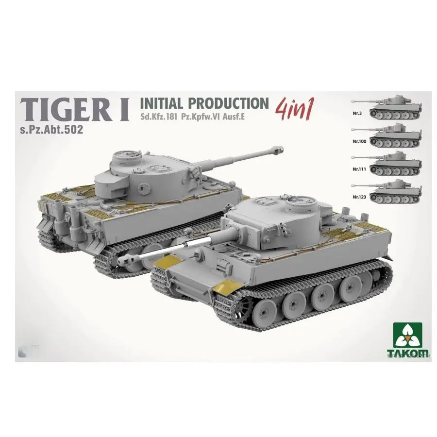 TAKOM 2197 1/35 Sd.Kfz.181 Pz.Kpfw.VI Ausf.E Tiger I Initial Production[4 in 1]
