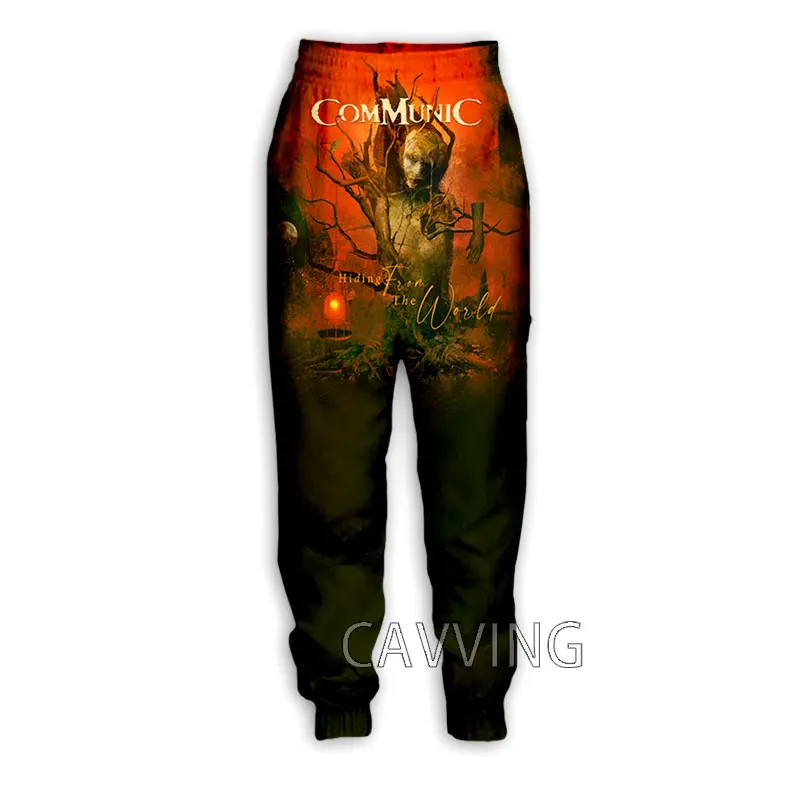 Nova moda 3d impressão communic rock calças casuais esportes sweatpants em linha reta calças moletom jogging calças