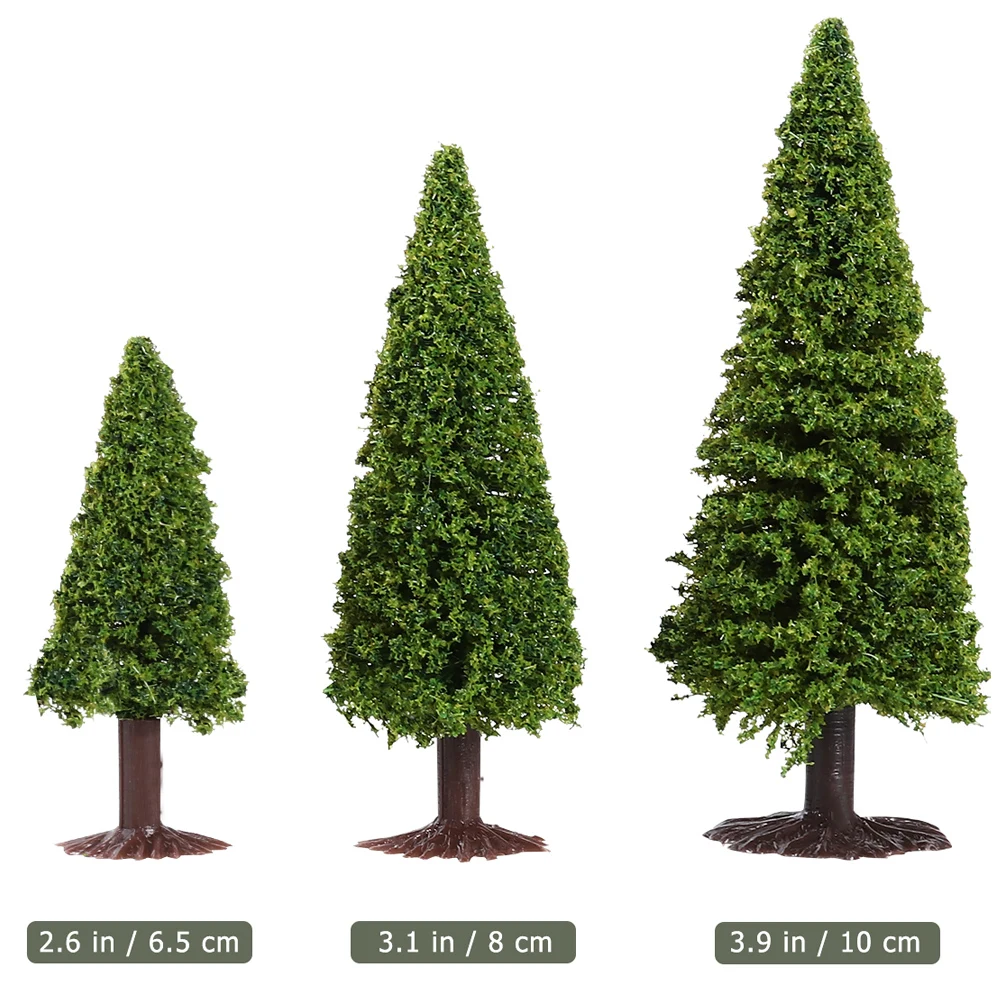 15Pcs Iron Wire Pine Tree Modle Green Christams Tree Miniature DIY Scenery Landscape Layout Prop Scenery Tree Architecture Tree