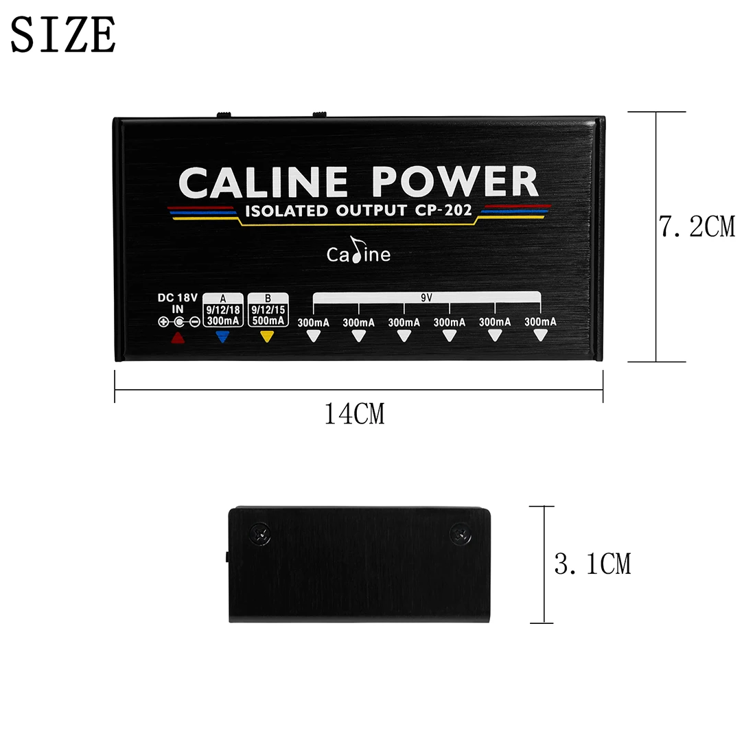 Caline CP-202 دواسة الجيتار تيار مستمر 9 فولت/12 فولت/15 فولت/18 فولت مصدر الطاقة 36 واط 8 مخرجات معزولة حقًا لدواسة تأثير الجيتار مع محول