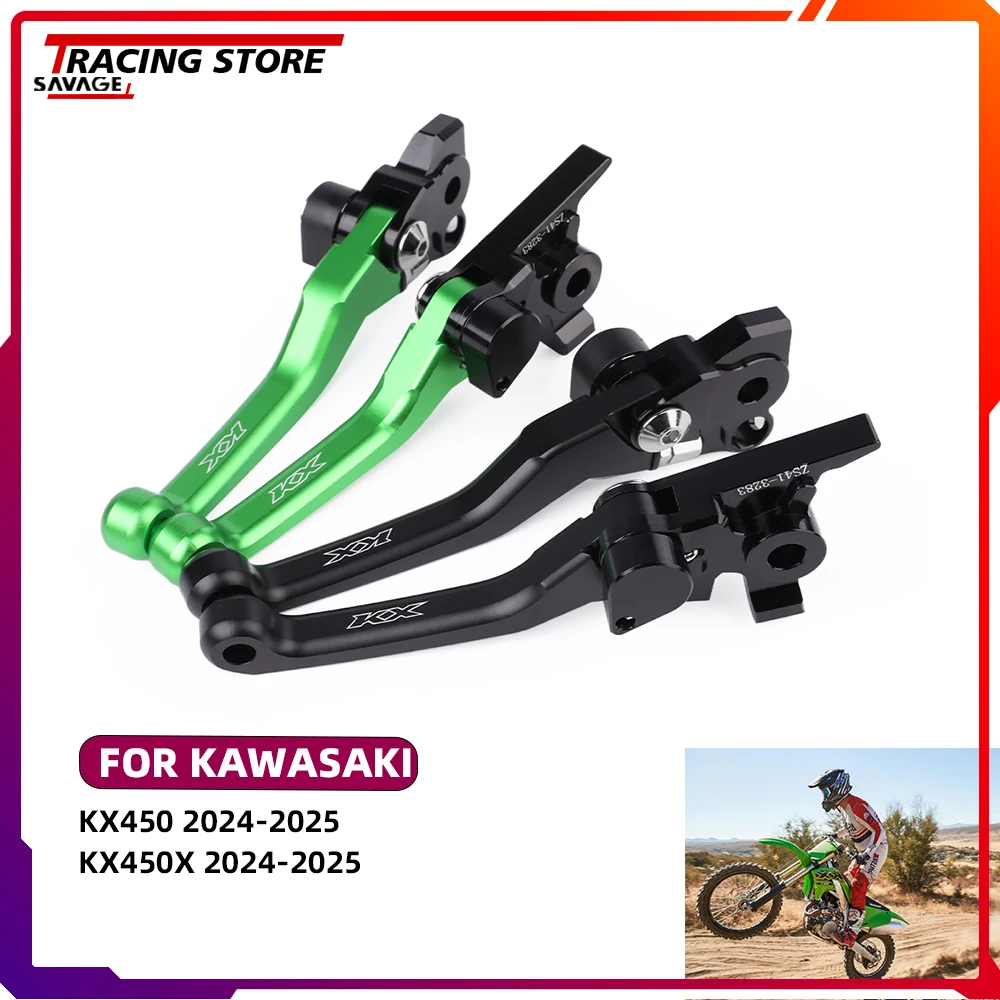 

2024 For Kawasaki KX450 KX450X Motorcycle CNC Pivot Dirt Bike Brake Clutch Levers KX 450 450X Off-Road Hand Control Lever Kit