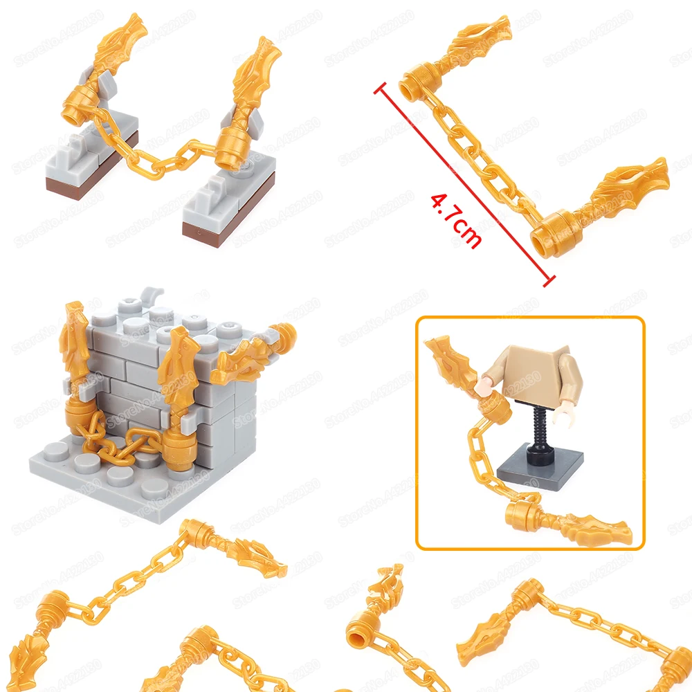 

Ssangyong Gold Chain Weapons Building Block Moc Assemble Figures War Warrior Equipment Fighting Scenes Model Child Gift Boy Toys