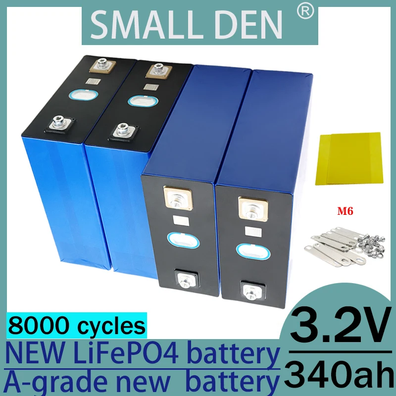 3.2V 340AH Lifepo4 Battery Grade A Lithium Iron Phosphate Battery DIY 12V 24V 48V Rechargeable Golf Cart Battery Camping Travel