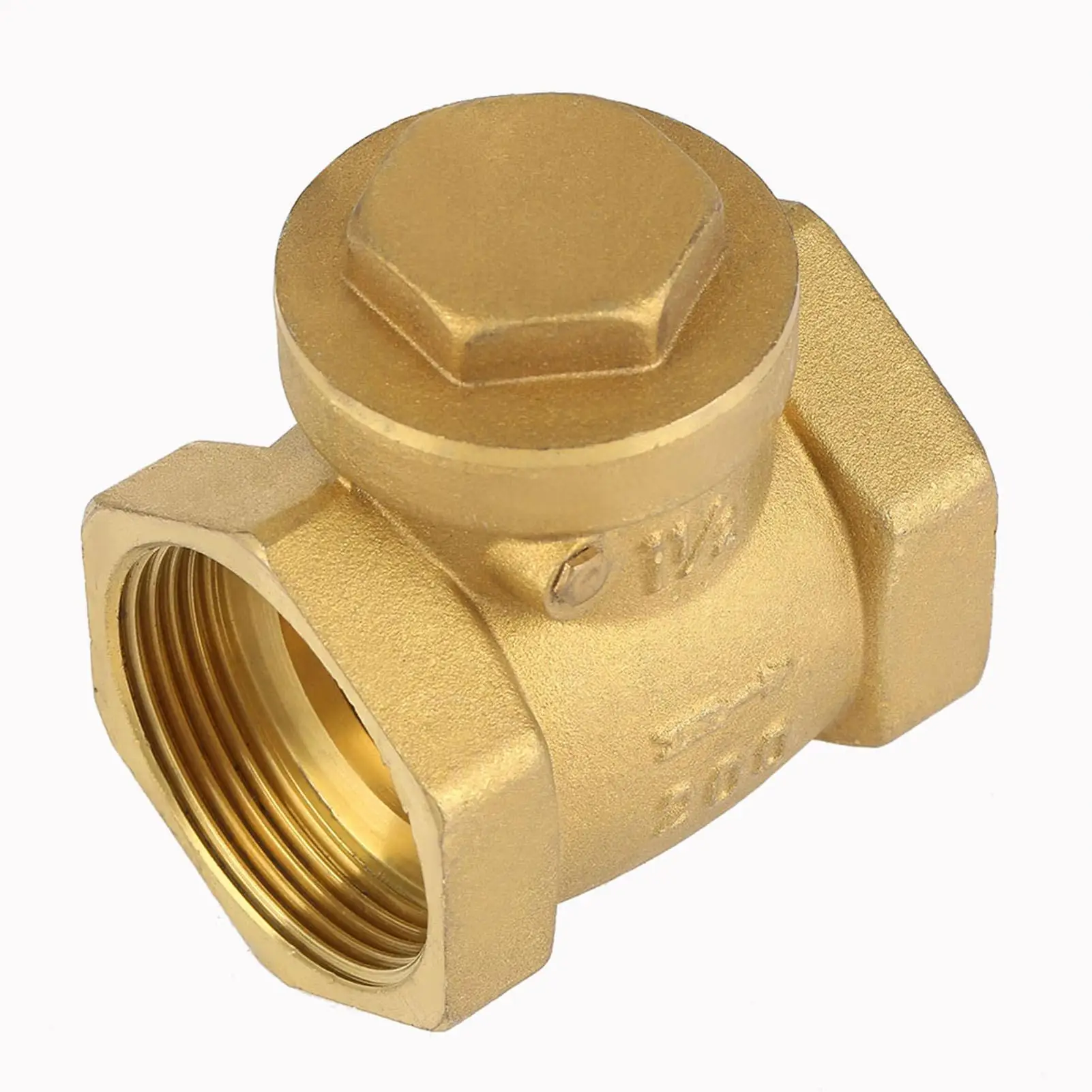 Brass Actuator Ball Valve DN32/DN40/DN50 Female Thread Non-return Swing Check Valve 232PSI Water Backflow Prevention