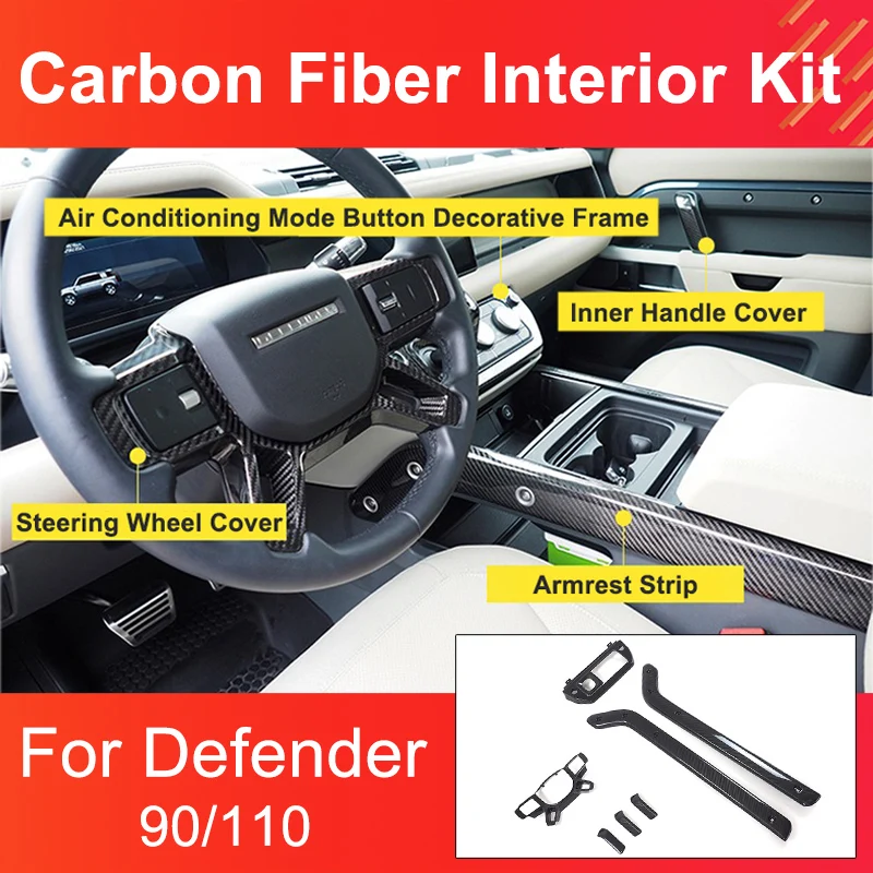 

Carbon Fiber Interior Decoration for Land Rover Defender 90 110 No Destructive Modify Carbon Fiber Decoration Accessory