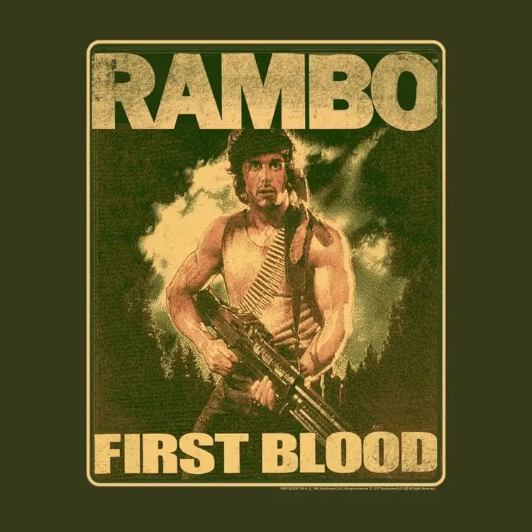 American Classics Rambo 1980's Action Thriller War Movie Lil Ramblins Military Green Adult T-Shirt