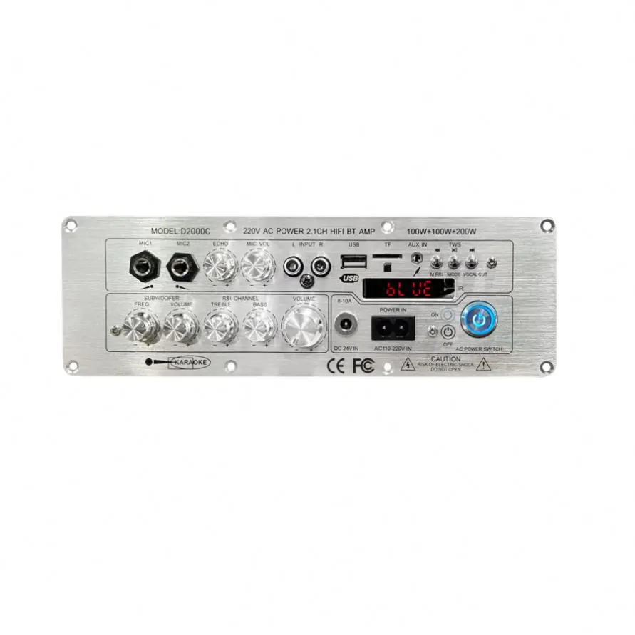 D2000 High Power Home Amplifier Module Car Board with Original IC 100W 100W 200W TW-S 2.1 Channel Subwoofer High and Low Tones