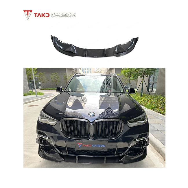 

TAKD Carbon Real Car Data Development Dry Carbon Fiber Front Bumper Lip Diffuser for bmws X5 G05 2022-UP