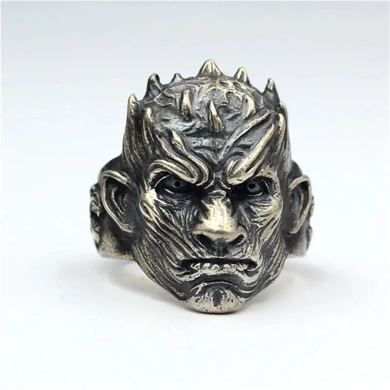 Forma de rosto aterrorizante masculino anel gótico, Europa e América dominador, legal e bonito moda, festa jóias, anel acessórios