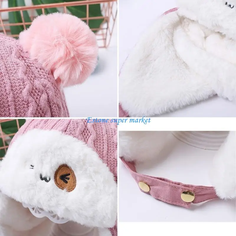 

090B Winter Warm Baby Thicken Ear Flap for Protection Hat Soft Cotton Lei Feng Beanie