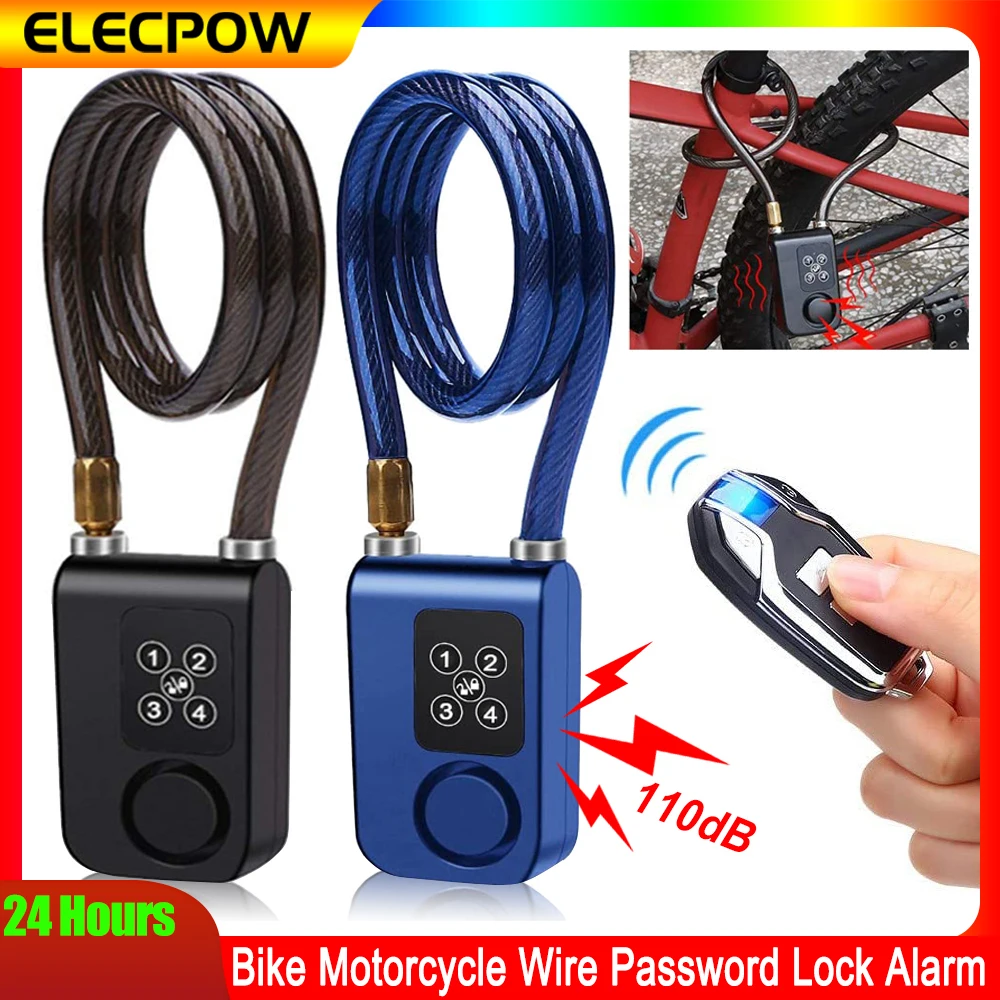 

Elecpow Bicycle Alarm Password Lock Bike Motorcycle Wireless Remote Control Steel Wire Lock 110dB Vibration Anti-theft Alarm