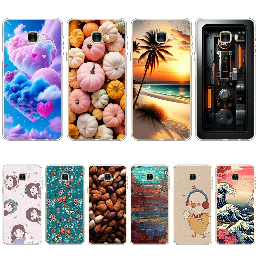 S2 colorful song Soft Silicone Tpu Cover phone Case for Samsung Galaxy C7/C7 Pro/C9 Pro