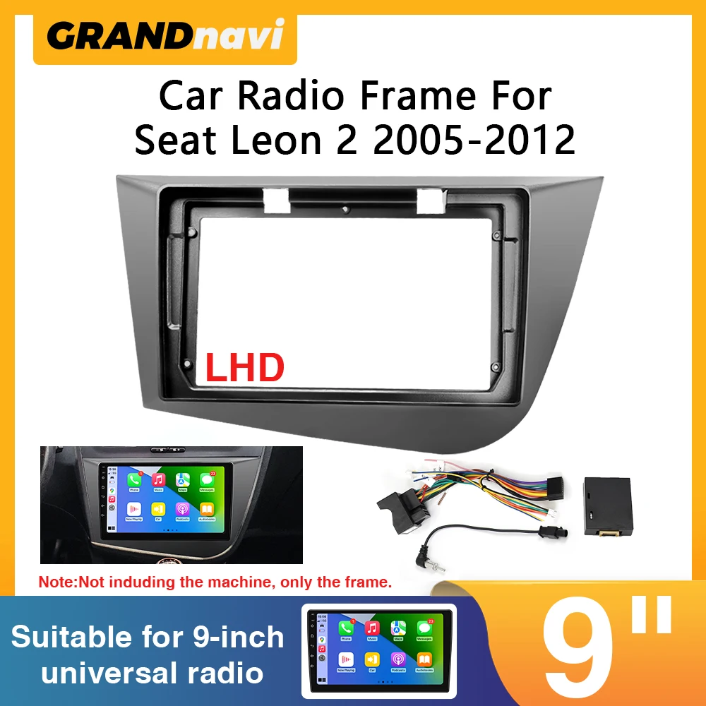 9Inch Car Radio Frame For Seat Leon 2 2005-2012 LHD Stereo Panel Dash Mounting Frame Bezel For 9 Inch Android Radio