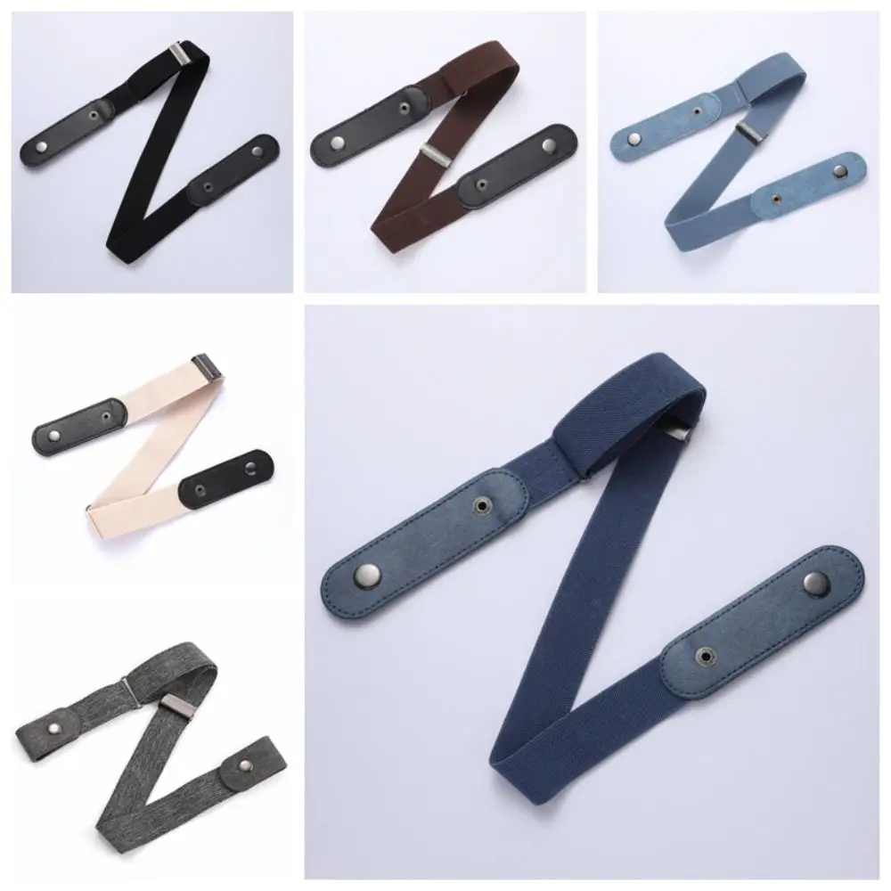 Cintura pigra senza fibbia Cintura elastica Decorazione giapponese Cintura senza fibbia senza traccia Pantaloni stealth neri