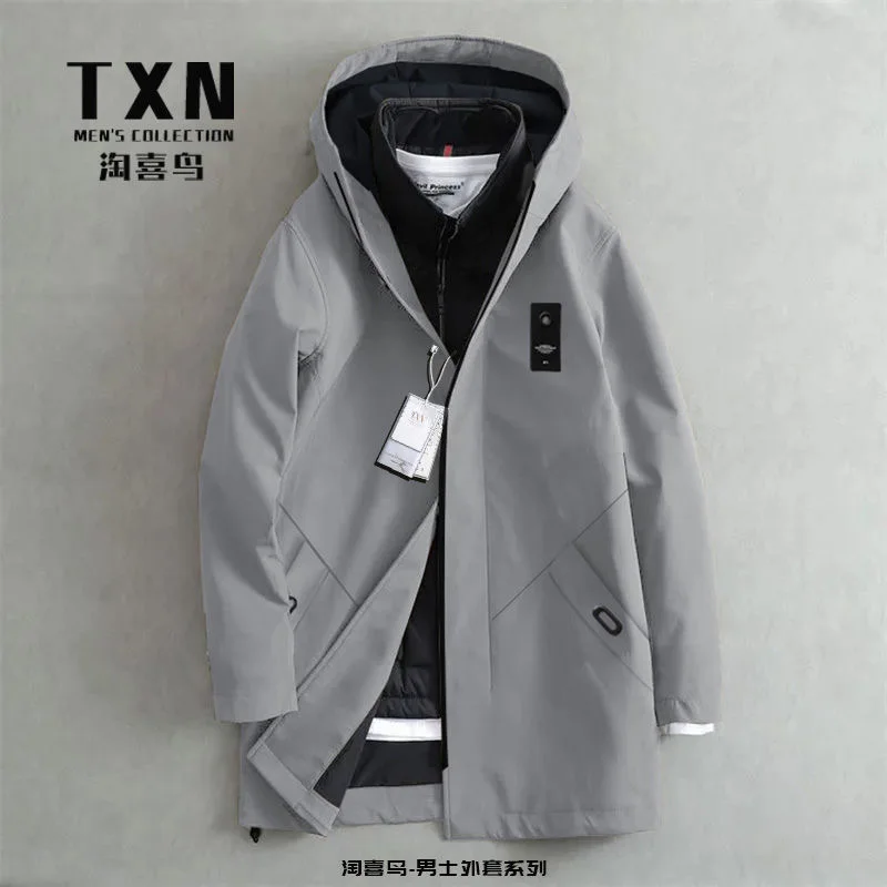 2024 Spring and Autumn New Fashion Trend In Long Sports Trench Coat Men\'s Casual Loose Large Size High Quality Hooded Jacket 4XL