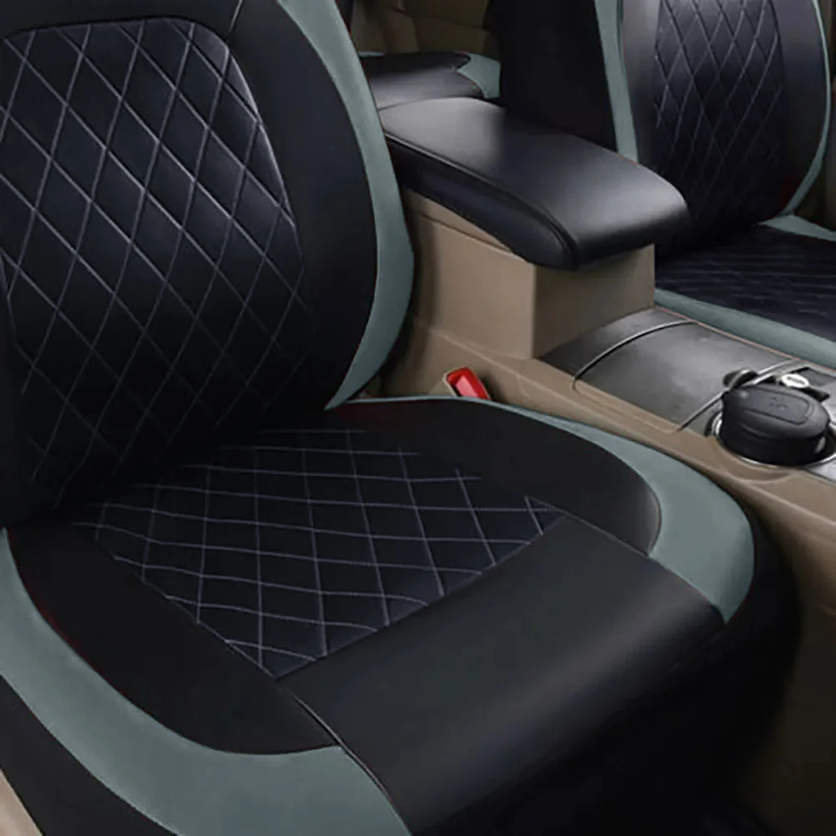 Ganzjahres-Autositzbezug aus PU-Leder, vollständig umschlossener Sitzschutz, wasserdicht, universelle Passform, Limousine, SUV, Pick-up-LKW-Sitz – Detail 11