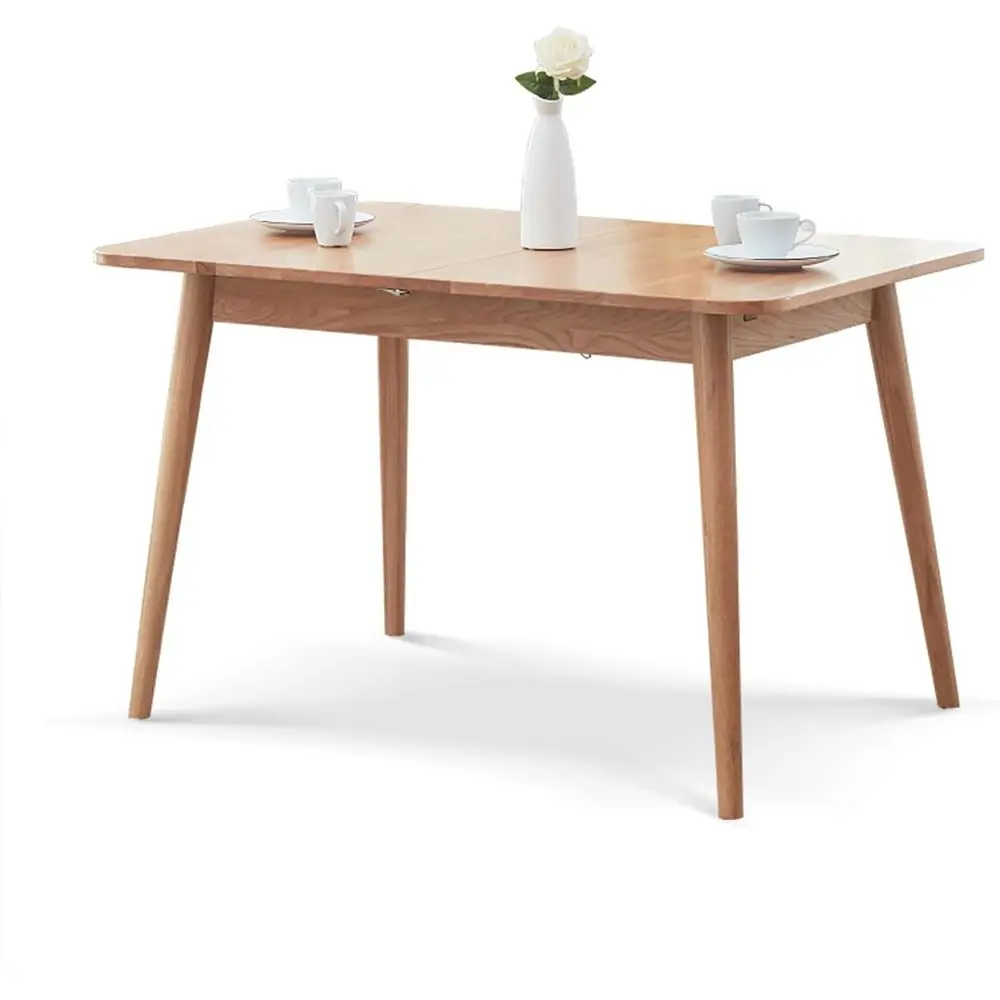 

Expandable Solid Oak Dining Table Seats 6-8, Adjustable 47-63 Natural Oak Conference/Dining Table