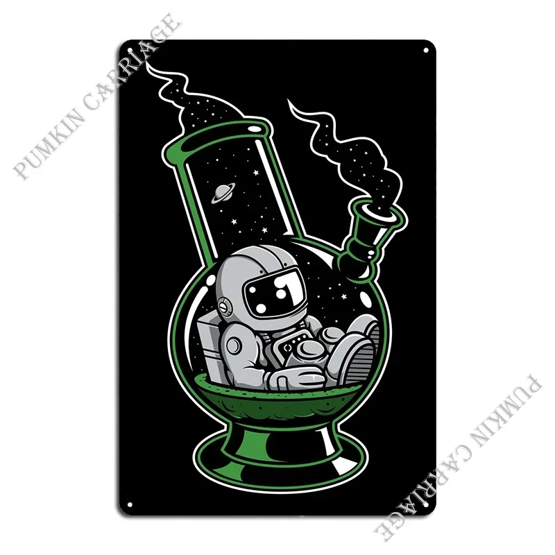 Astronaut Bong Metal Plaque Poster Rusty Living Room Garage Printing Kitchen Tin Sign Poster