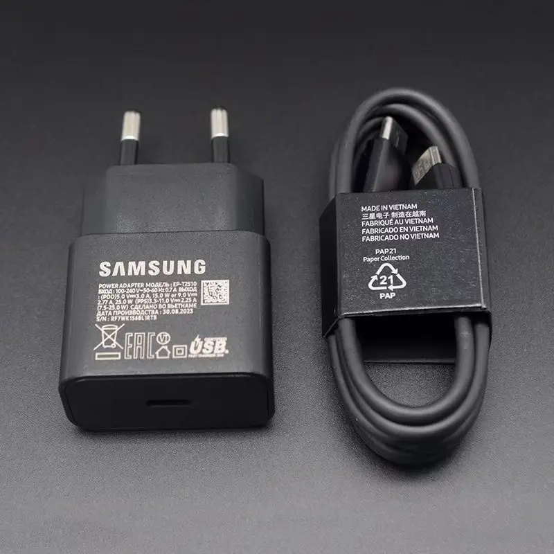 EP-T2150 Original Samsung 25W Charger Super Fast Charge Type-C EU Adapter For Galaxy S25 Edge S24 S2