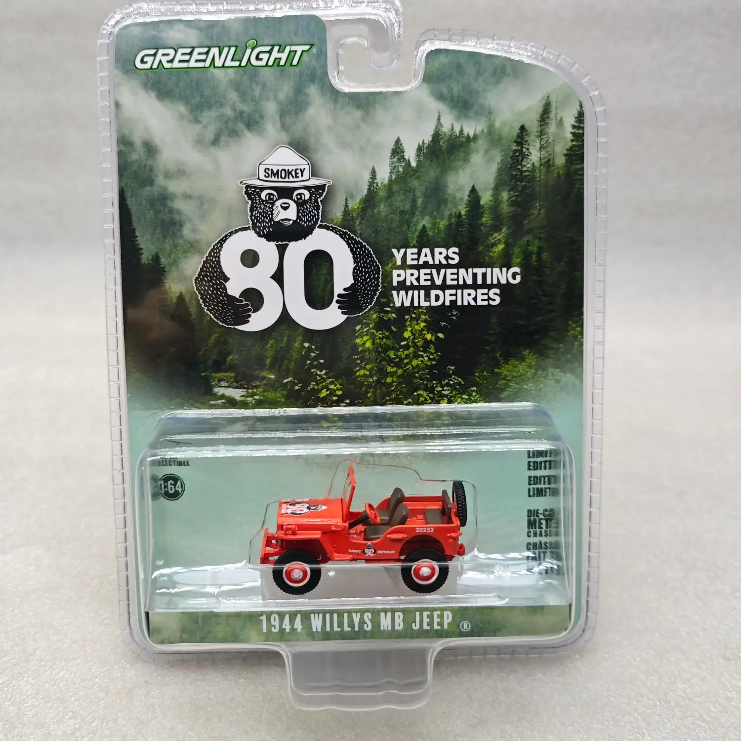 

Greenlight 1:64 Scale 1944 Willys MB Jeep – Smokey Bear 80th Anniversary Collectible