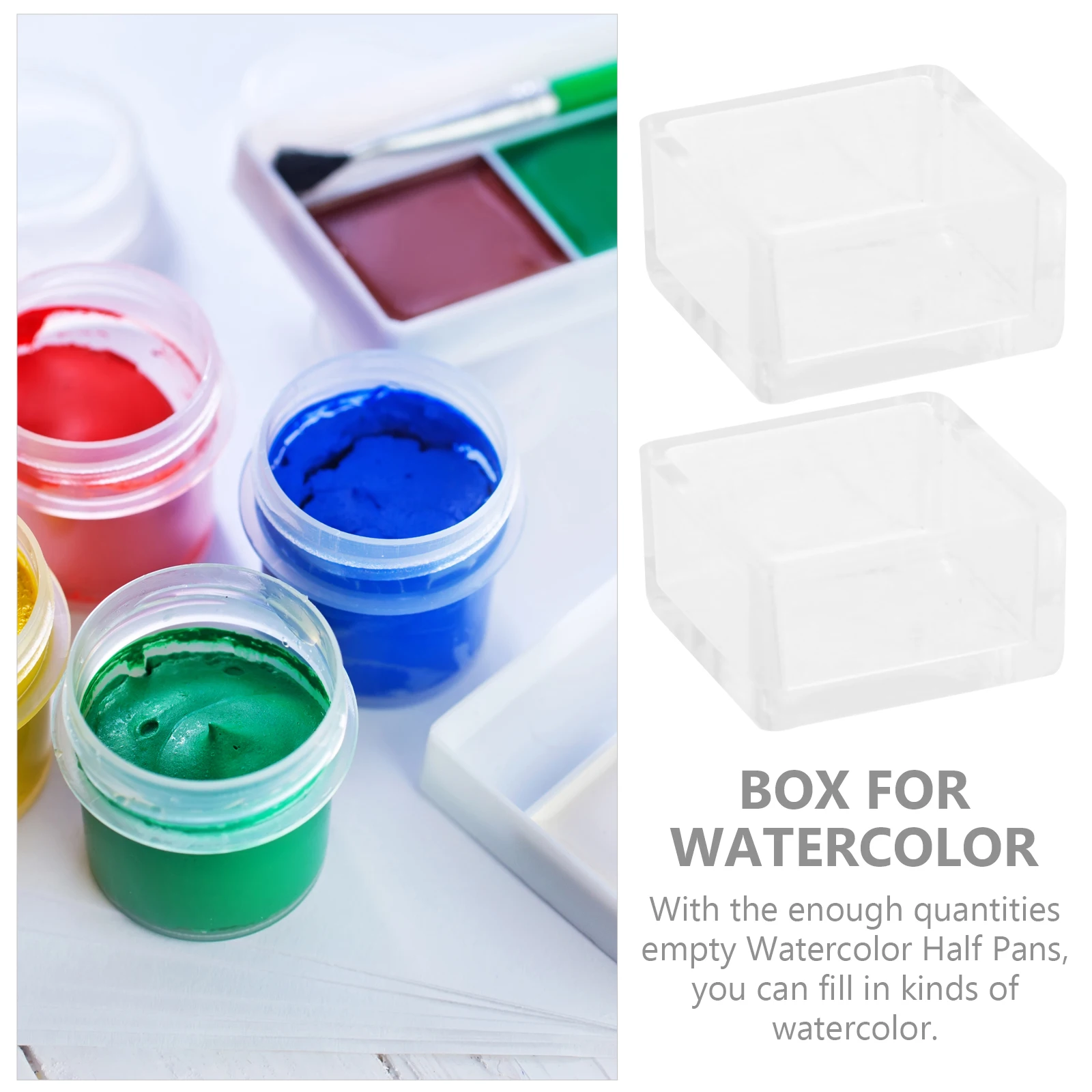 

25 Pcs Watercolor Paint Grid Empty Palette Pans Half Painting Dish Mini Plastic