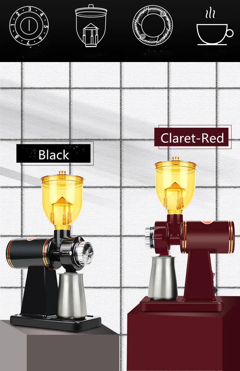 مطاحن القهوة الأوتوماتيكية مطاحن القهوة اليدوية التجارية 110 فولت/220 فولت الفولاذ المقاوم للصدأ مطحنة حبوب القهوة الكهربائية