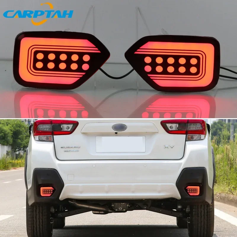 Car LED 12V Rear Bumper Lamps For Subaru XV 2018-2022 2023 Brake Light Turn Signal Backup Reflector Lamp Reverse Fog Taillights