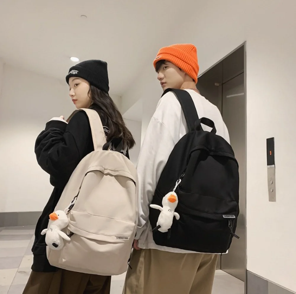 High-end Men's High Quality Computer Backpack Simple Woman Travel Bag Fashion Styling Backpack Cute Duck doll Student Schoolbag