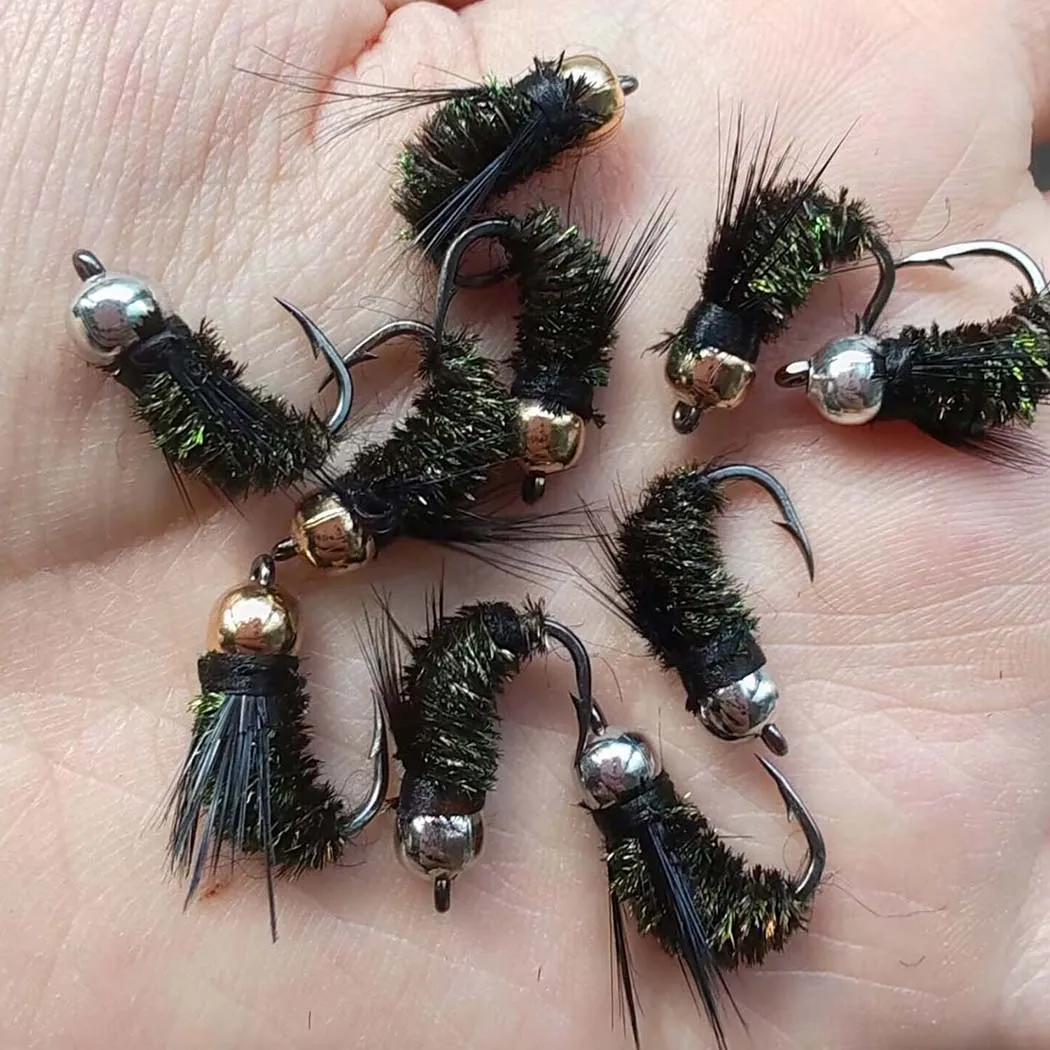 3 stück Realistische Nymphe Scud Fliegen Für Forelle Angeln Künstliche Insekten Köder Locken Simulierte Scud Wurm Angeln Locken – Detail 12