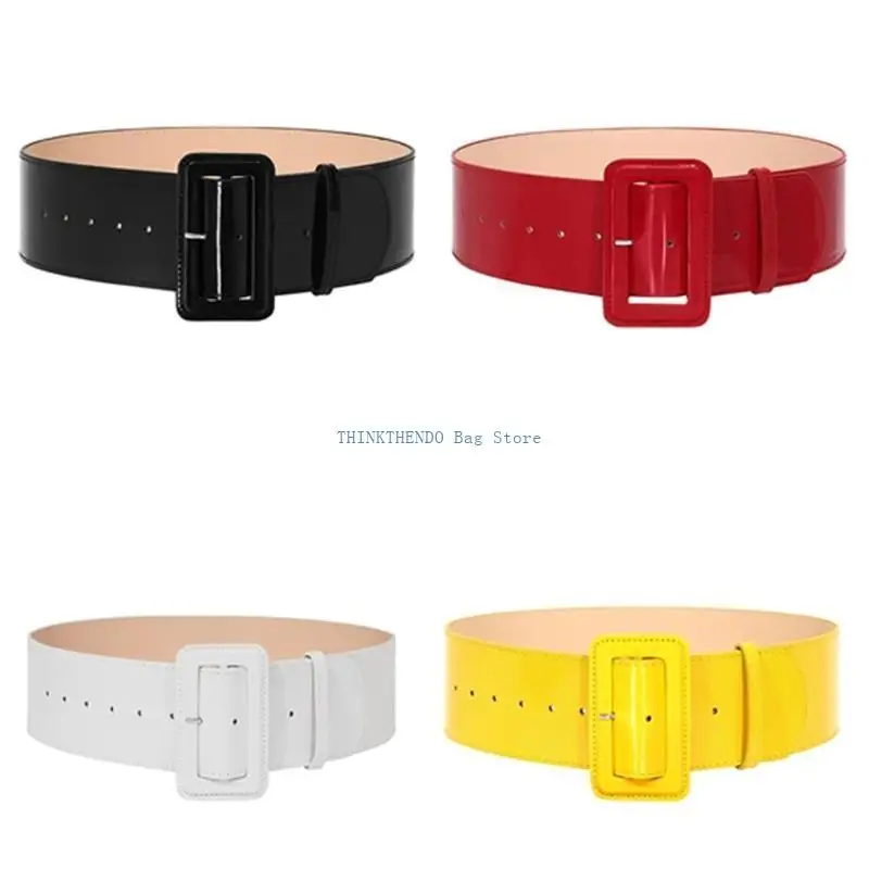 340D Versatile Wide Waspie Belt For Formal Event Casual Wear Black Red Yellow White