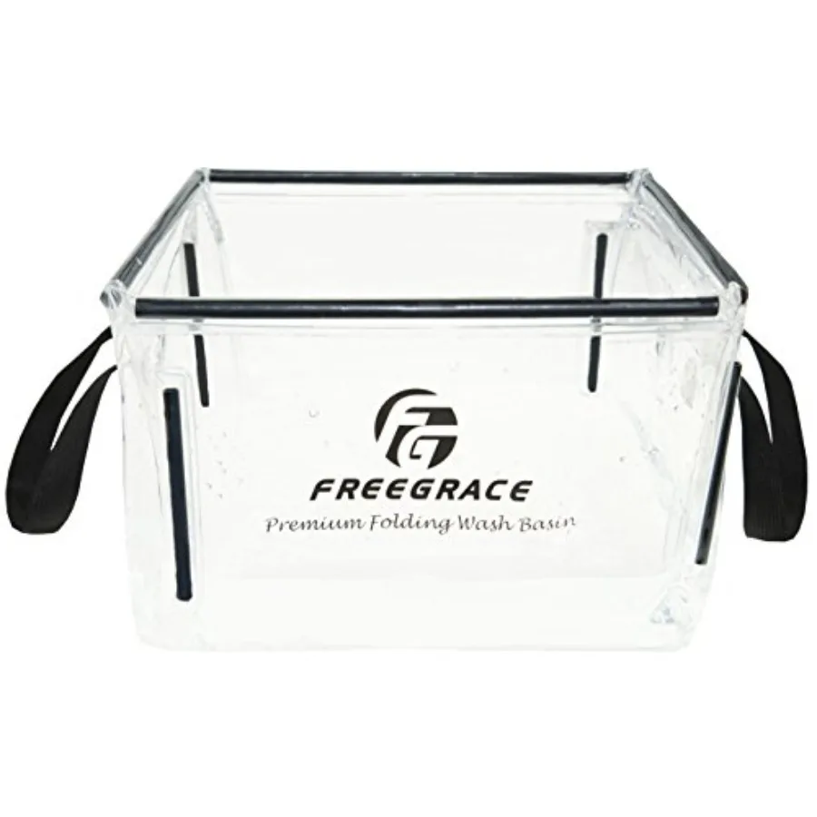 

Premium Folding Wash Basin - Collapsible Water Sink Container - Lightweight and Durable Transparent Plastic - Wash Dishes Every