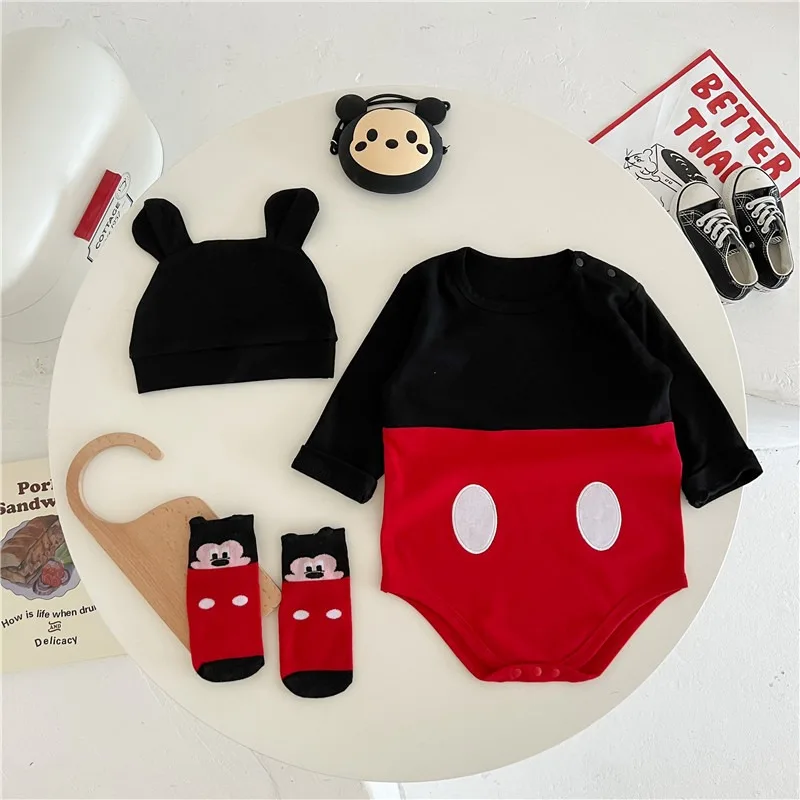 Winnie The Pooh Disney Bear Baby Bodysuit Newborn Long Sleeve Romper Toddler Boys Girls Jumpsuit Clothes K3529