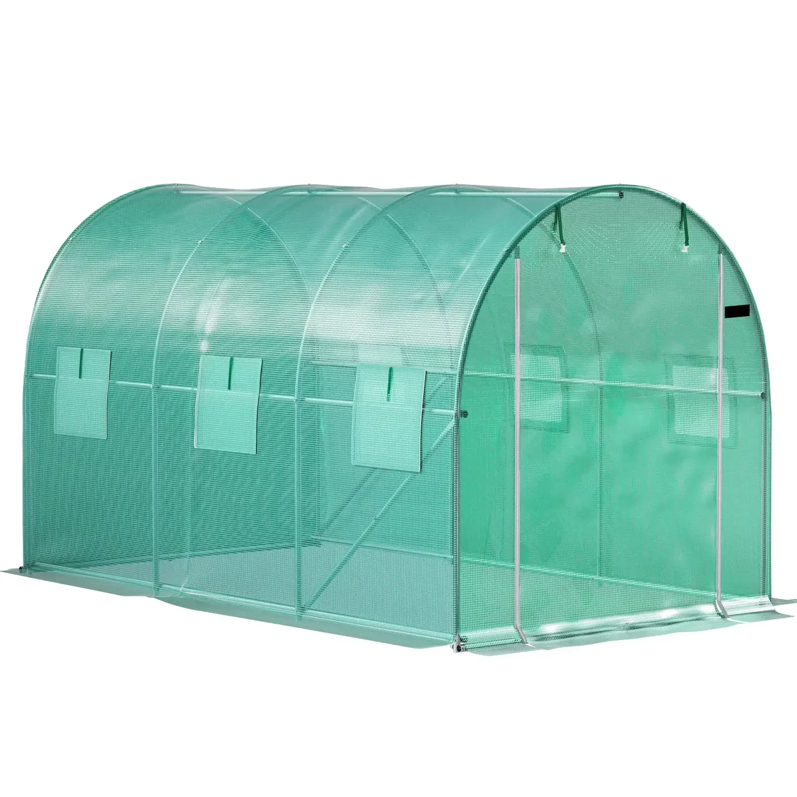 Tunnel Greenhouse Kit Plant Hot House Water-Resistan UV-Proof with 6 Mesh Windows