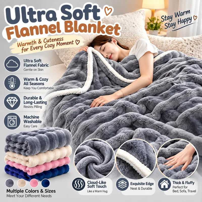 Home Textile Bedding Covers 100x150cm Bubble Velvet Flannel Throw Blanket Soft Fleece Sofa Bed Cover Thick Home Decor Gift New