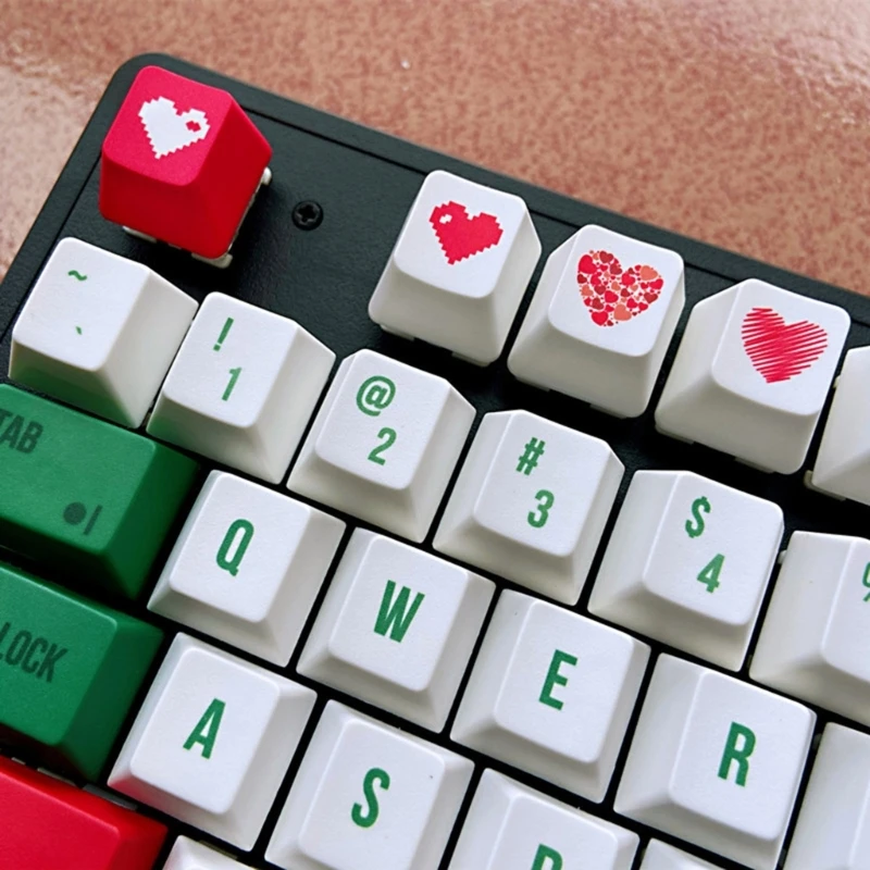 PBT Keycap OEM Sublimation Personalized Gaming Mechanical Keyboard Keycaps Height Keycap Heart Shaped