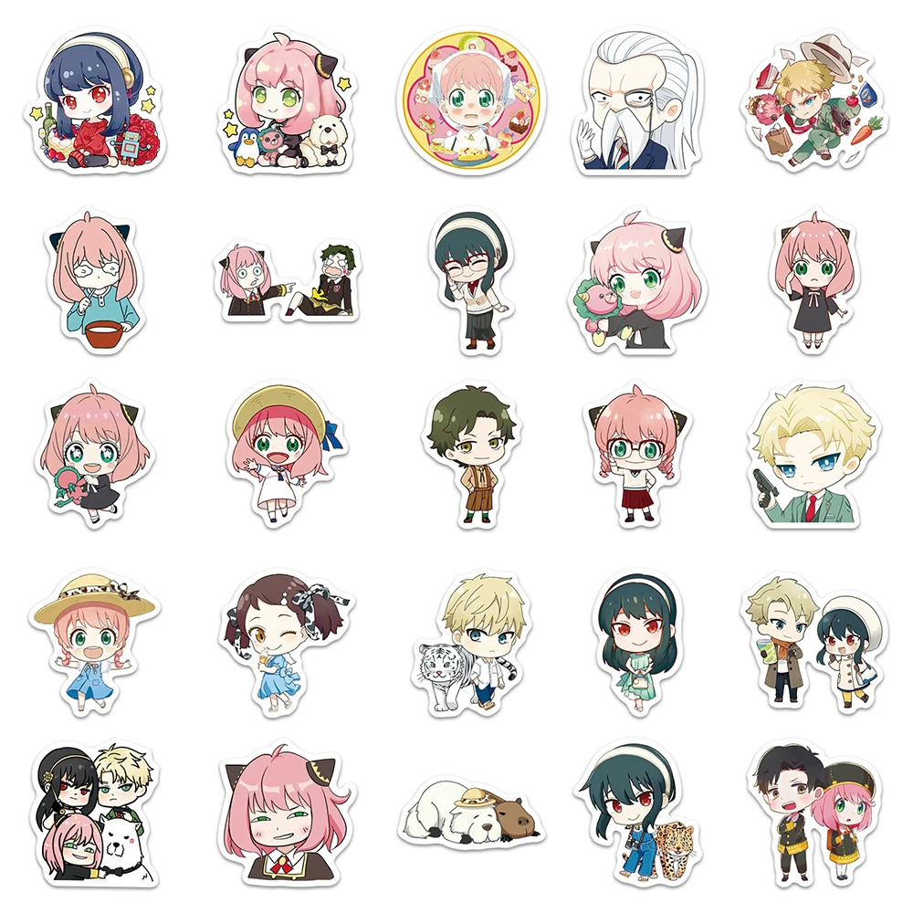 

10/30/50pcs Cute Cartoon SPY×FAMILY Stickers Kawaii Anya Anime Sticker DIY Notebook Guitar Phone Laptop Funny Graffiti Decals