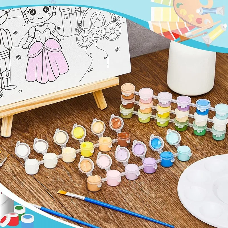 

Mini Acrylic Paint Set Painting Supplies For Artists Kids Adults Family Birthday Class Party