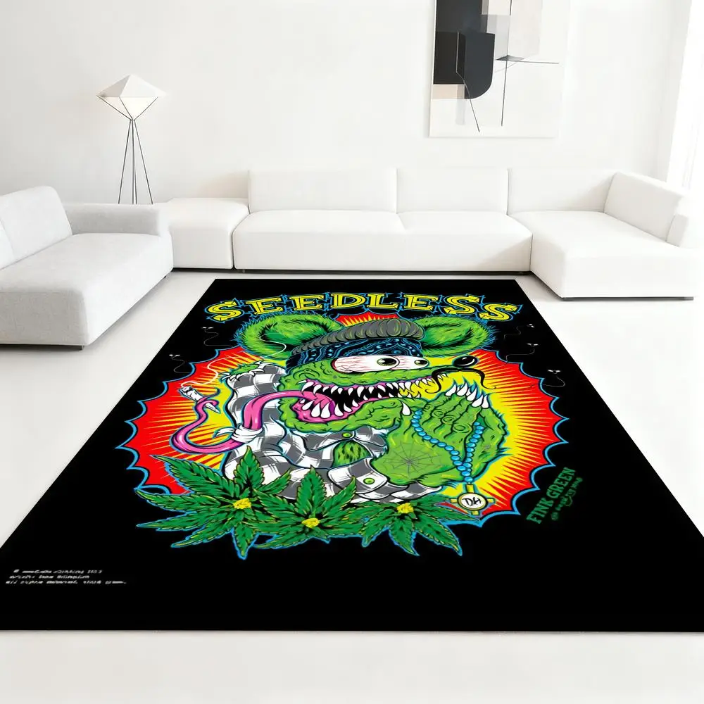 

R-Rat F-FinkS choppers COOL Floor Mat Soft Thickened Absorbent Non-Slip Bedroom Living Room Door Mat Home Decor Flannel Rugs