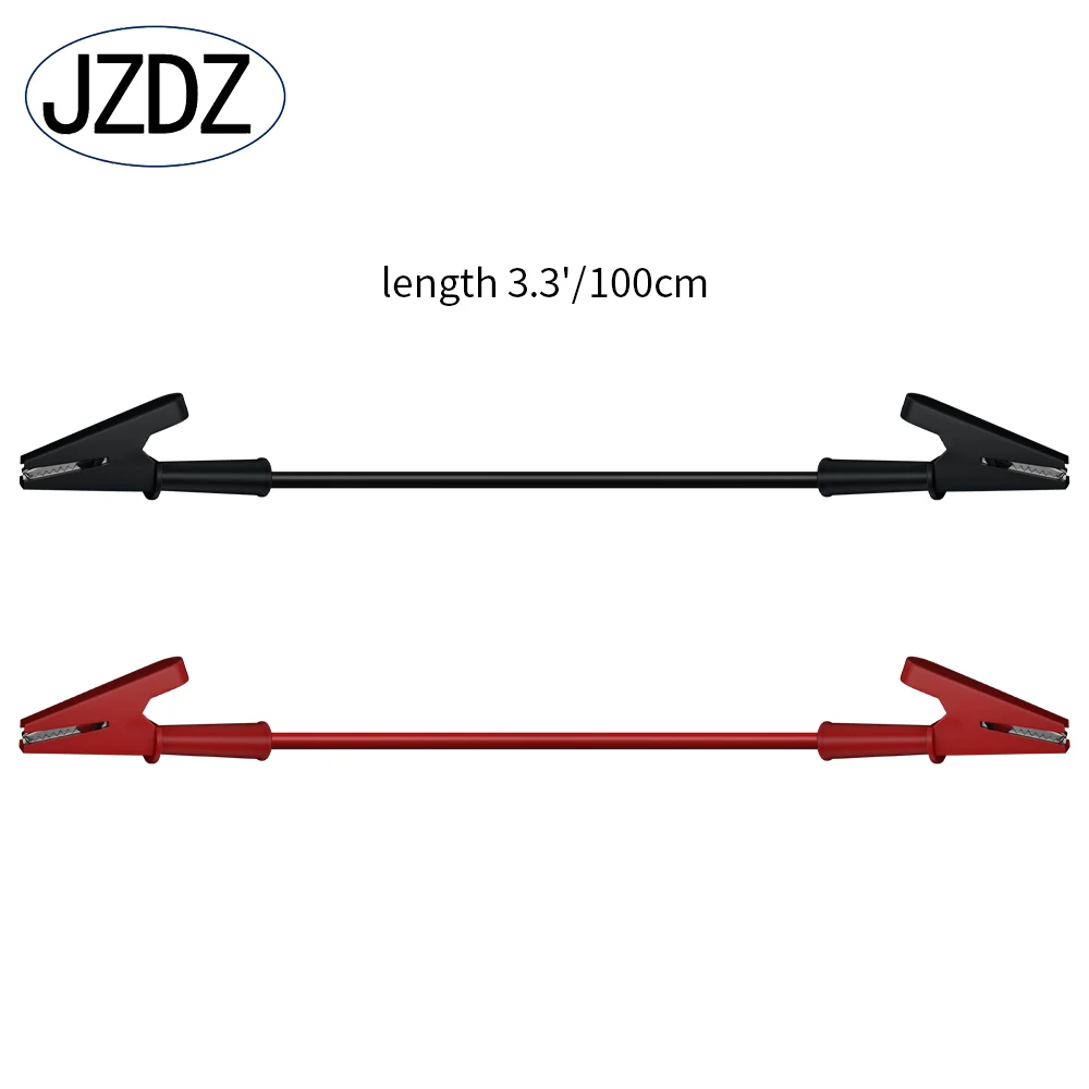 JZDZ 2PCS Multimeter Test Leads Dual Alligator Clips Crocodile Wire Cable with Full Jack Insulators Clips Red Black 1M  J.70036