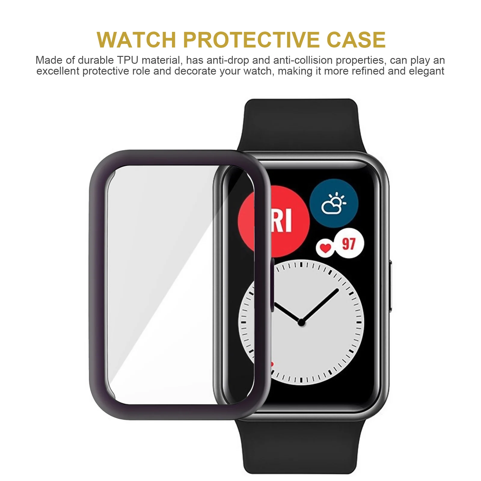 

2 Pcs All-inclusive TPU Protective Case Watch Covers Chic Smartwatch Cases Shell