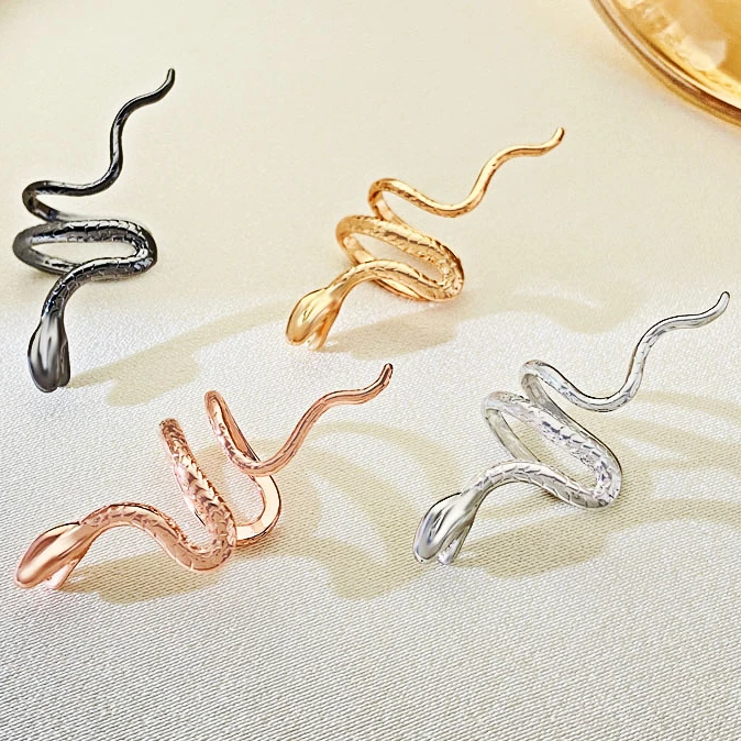 VIVILADY 1PCS Wrapping Snake Shaped Animal Ear Bone Clip Earrings Fashion Jewelry Minimalist Accessories Wearable for Date Party