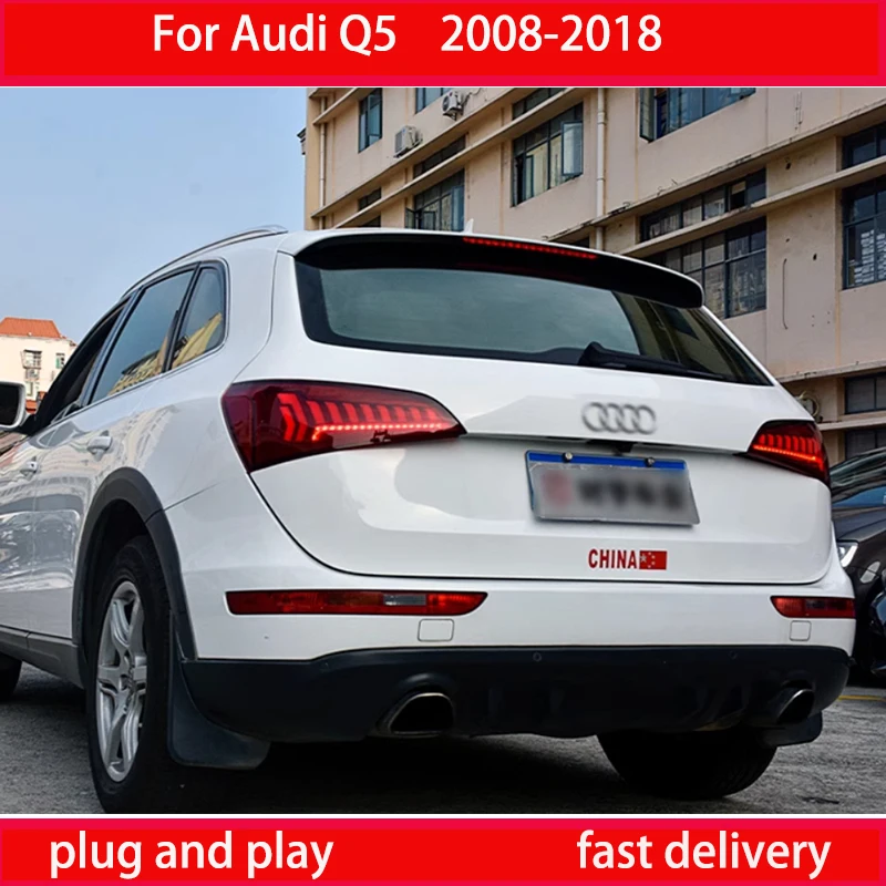 

Автомобильные фары для Audi Q5, задний фонарь 2008-2018, анимационный светодиодный задний фонарь, задний фонарь, указатель поворота, динамический DRL, автомобильные аксессуары