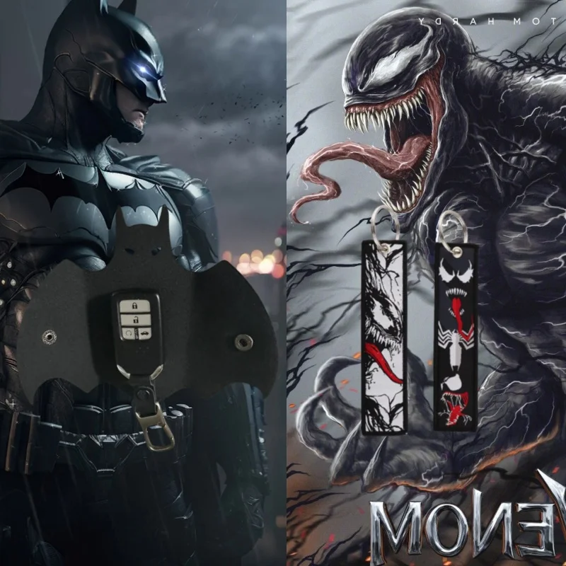 Brelok do kluczy skórzany Batman prezenty i damskie etui na kluczyk do samochodu, pop klucze uchwyt pierścieniowy na pończochy dla mężczyzn