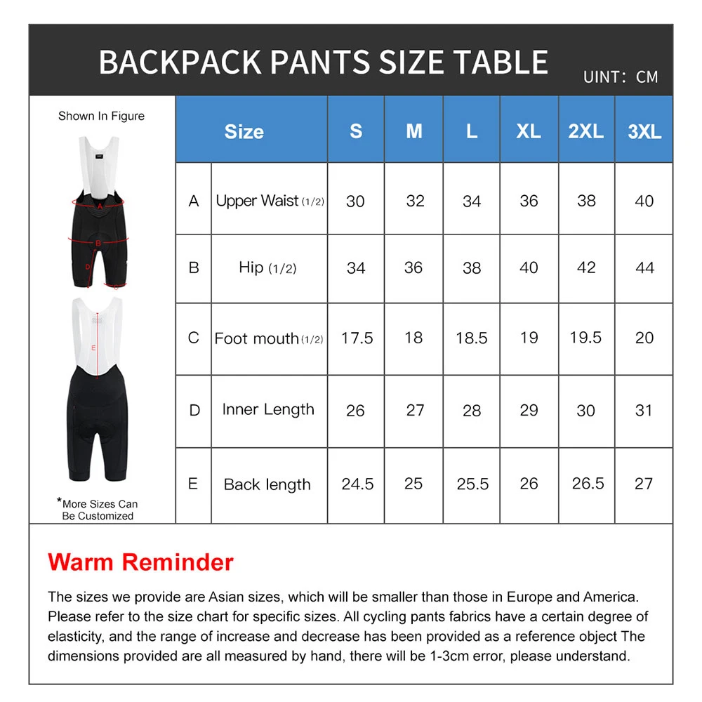 Herren Radsport-Trägerhose Pro MTB Rennradhose Pro Radsport-Shorts Hochwertige 6-Stunden-Dichte-Polsterung Fahrrad-Trägerhose – Detail 1