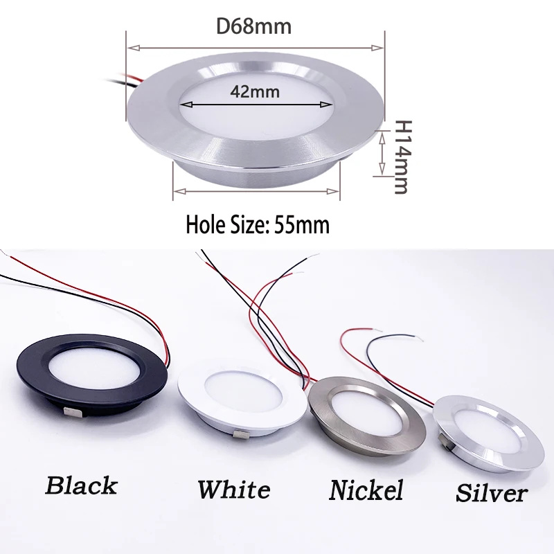 Dimmable 3W 5W 12V 24V LED Spotlight Ultra-thin 14mm 2inch Recessed Ceiling Lamp D55mm House Hotel Living Room Bulb Downlight