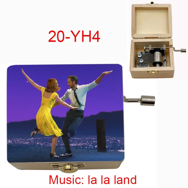 New Printed La La Land Wooden Music Box 18 Tones Accept OEM Text Picture Musical Gifts for Girlfriend Couple Birthday Party