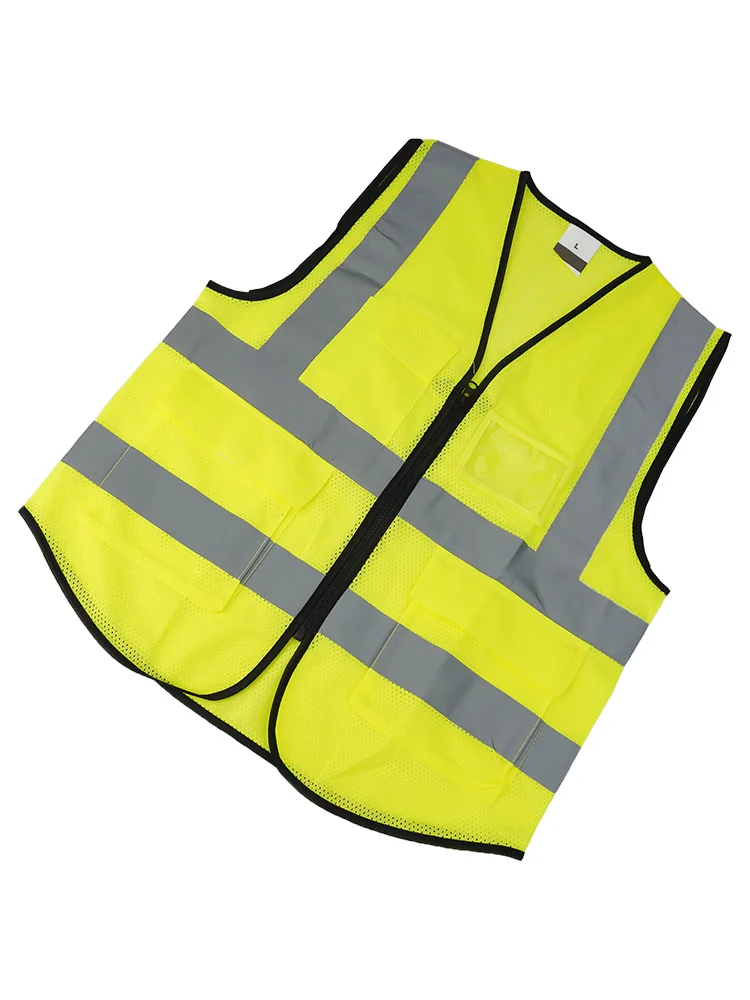 

Reflective Vest With PVC Bags For Business Cards And Work Permits, For Warehouse And Property Management